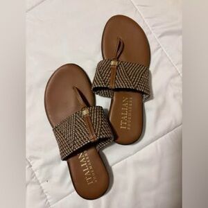 Italian Shoemakers Tan and Brown Sandals
